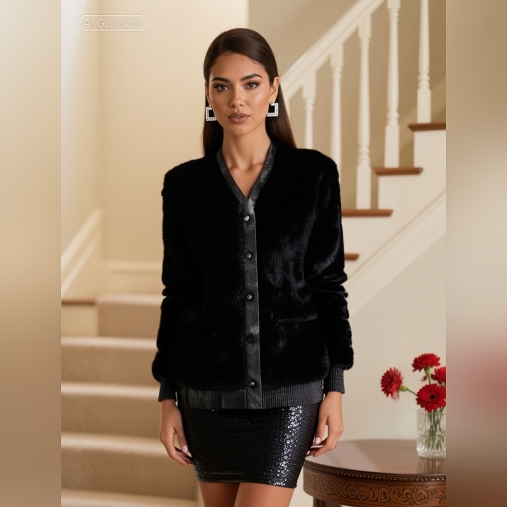 Vintage Lilli Ann Faux Fur and Leather Jacket - Picture 13 of 13